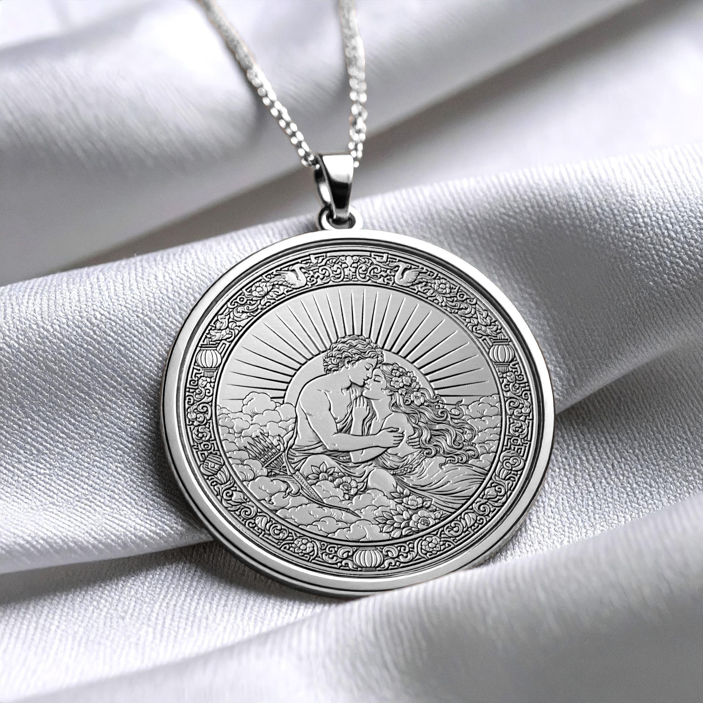 Cupid and Psyche Pendant Necklace Love Symbol -317