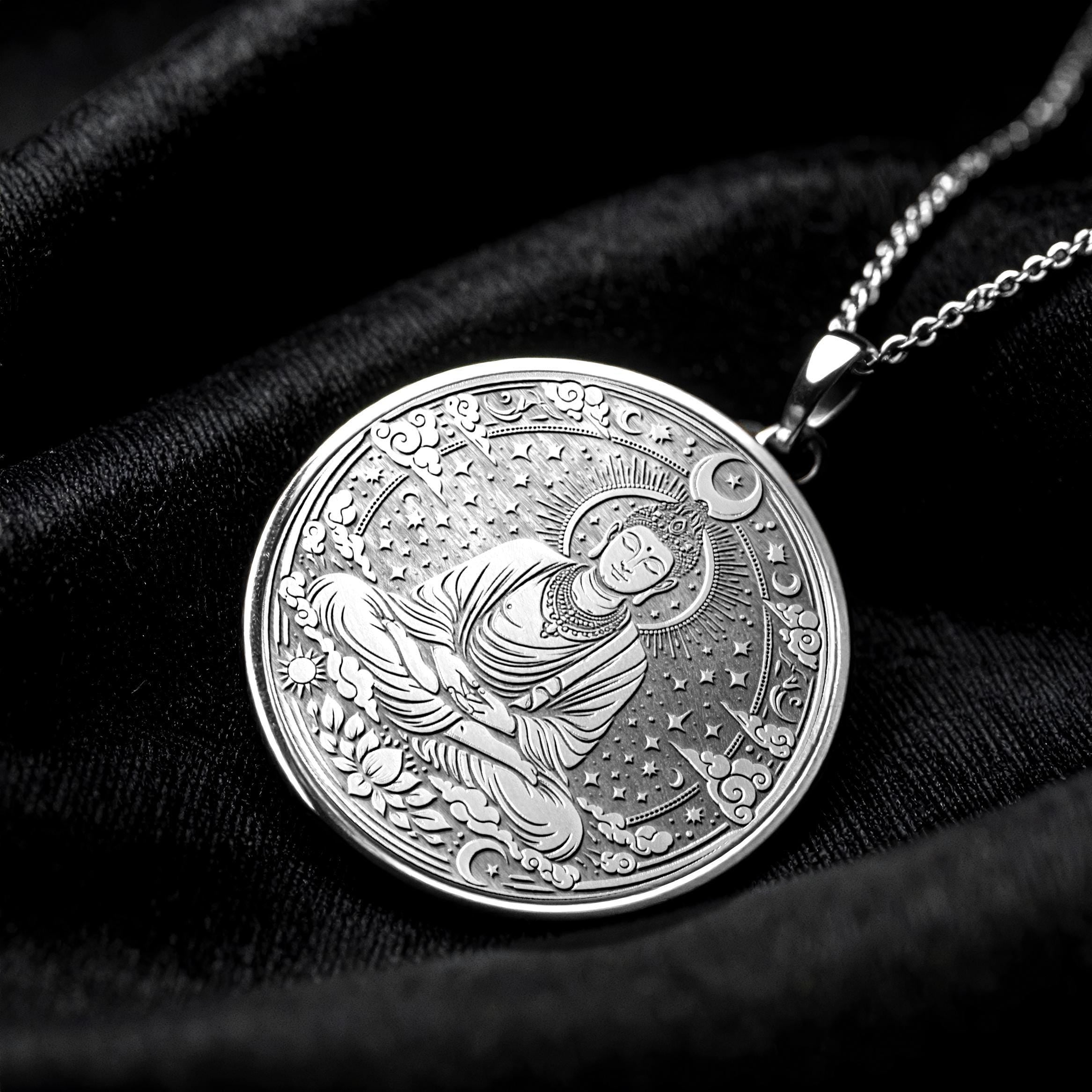 Celestial Buddha Pendant Spiritual Necklace -343