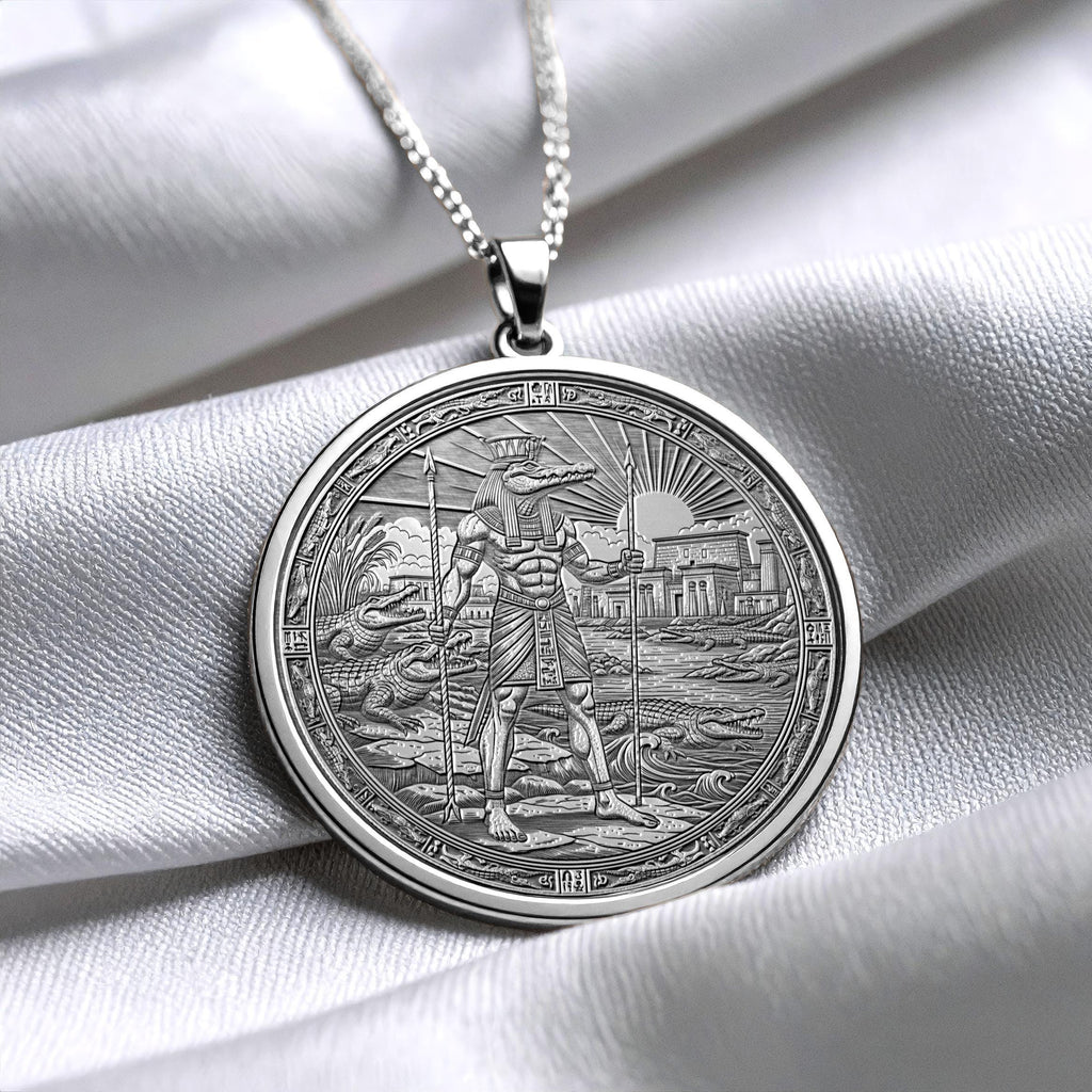 Ancient Egyptian Sobek Necklace, Strength and Protection Pendant  , Guardian of Nile-33