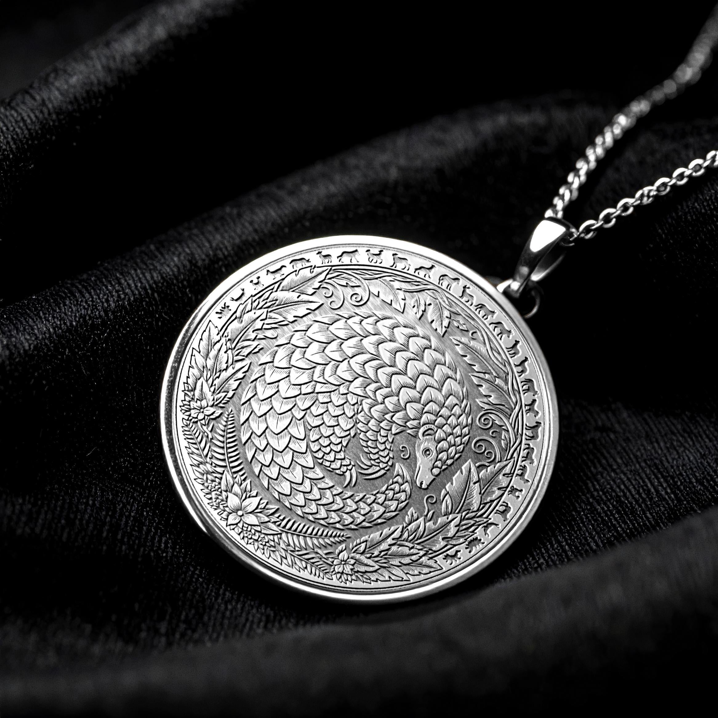 Armadillo Coin Necklace Uruguay Wildlife Jewelry -200