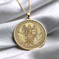 Archangel Michael Guardian Pendant – Heavenly Warrior Medallion – Christmas Angel Jewelry -88