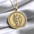 14K Gold Archangel Gabriel Necklace – Spiritual Protection Pendant -86