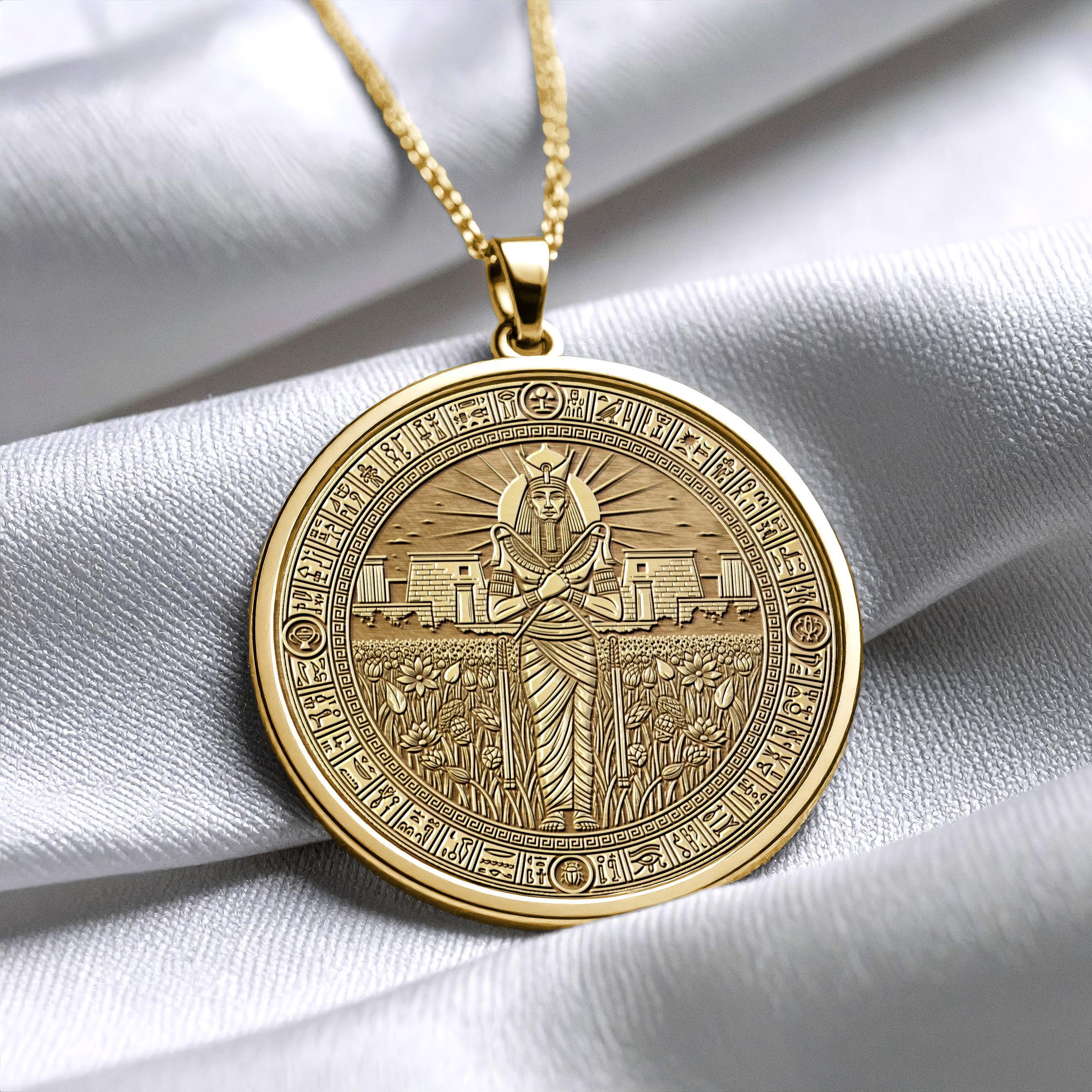 Ancient Egyptian Goddess Osiris Pendant Necklace, Symbol of Rebirth, Balance and Spiritual Awakening-36