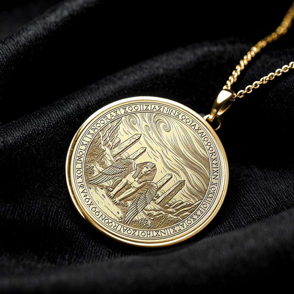 Ancient  Sphinx Necklace , Wisdom Talisman  Egyptian Jewelry -44