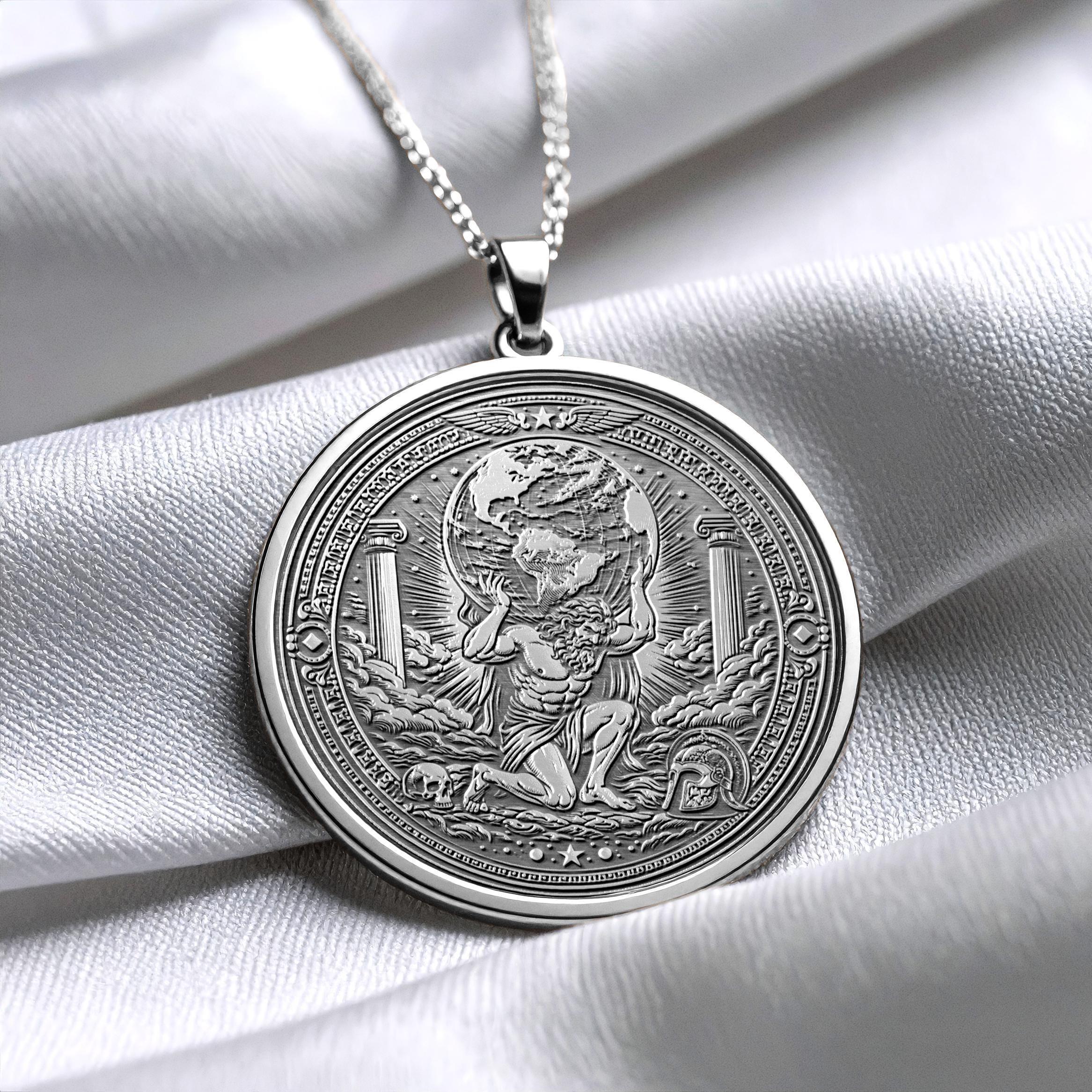 Atlas Medallion Carrying the Weight of the World - 308