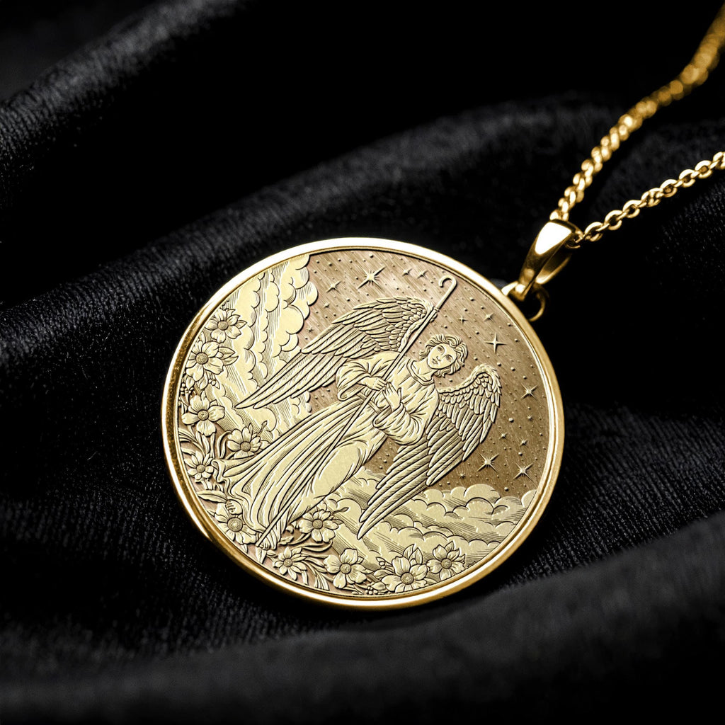 Archangel Raphael Necklace, Faith and Protection Symbol,  -76