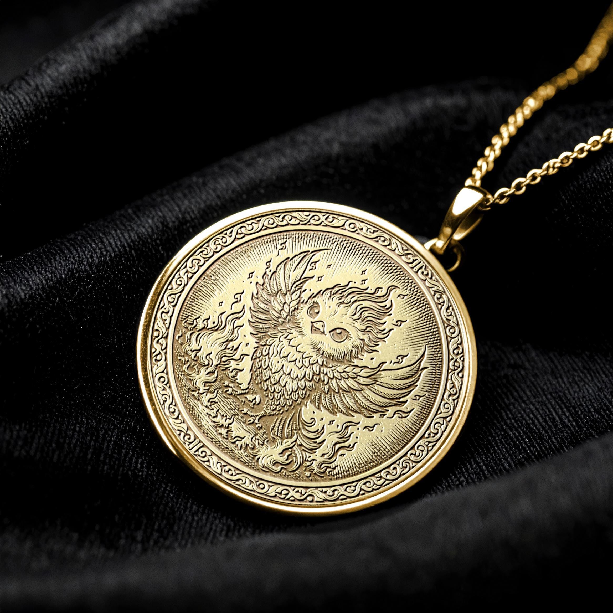 Baby Phoenix Necklace -Pendant Rebirth, Strength & Transformation -585