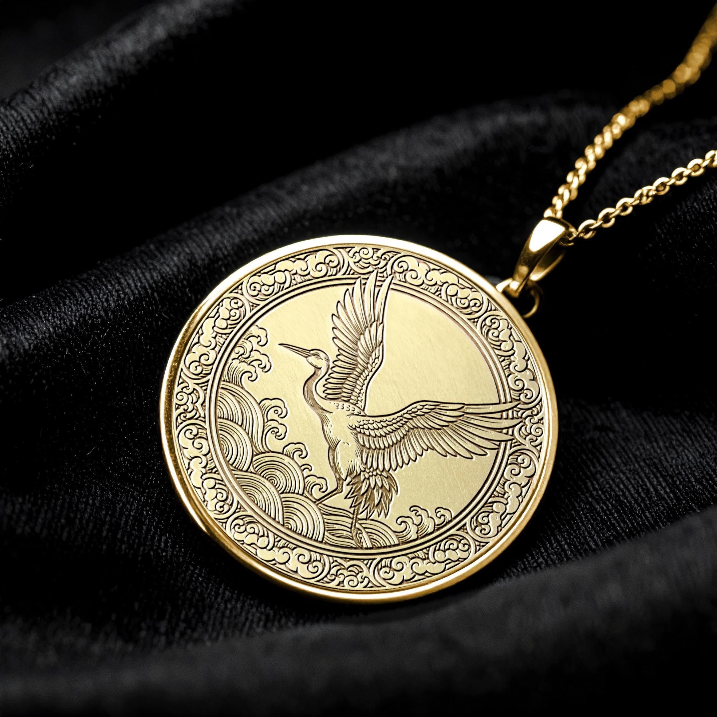 Crane Pendant Necklace –  Spiritual Bird Charm -225