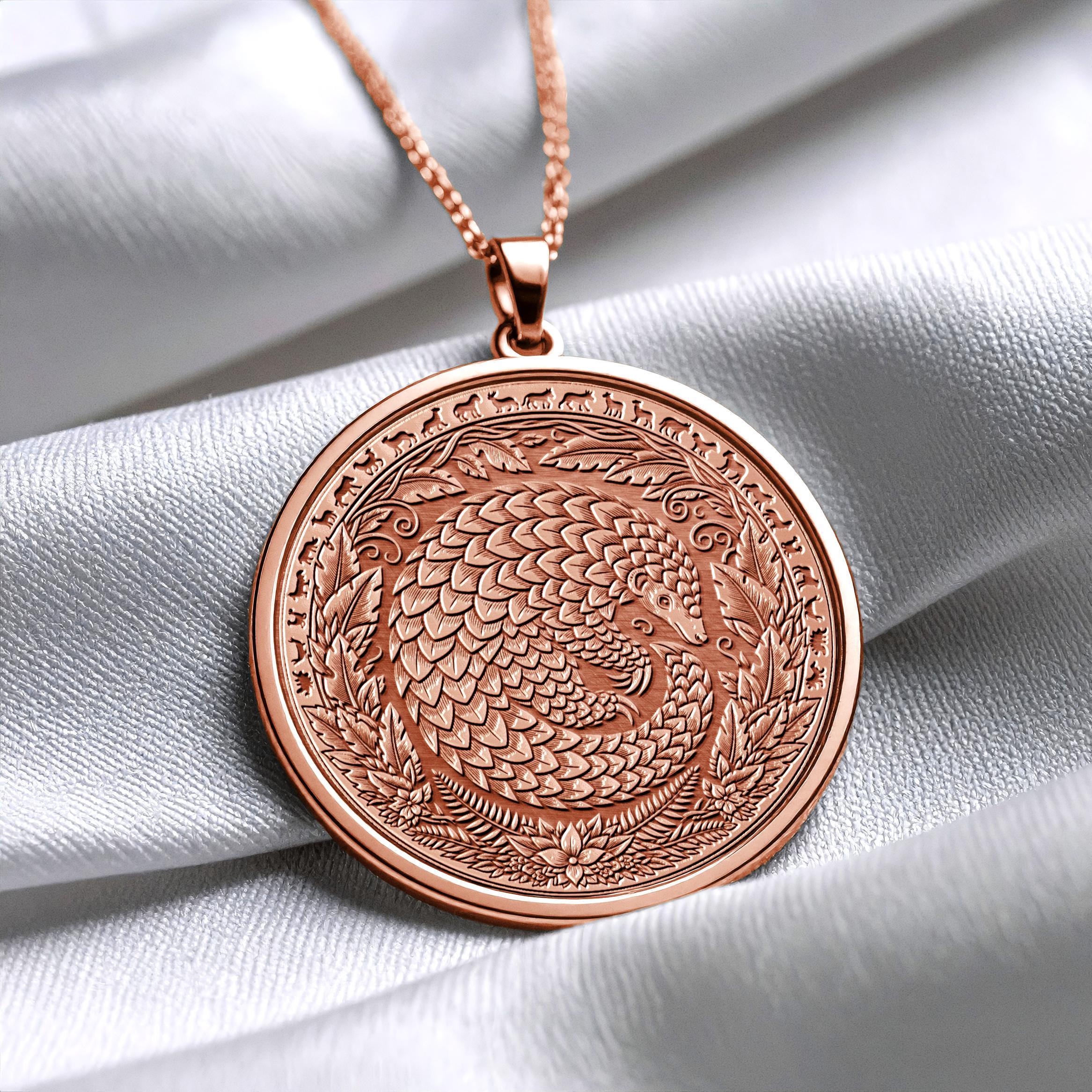 Armadillo Coin Necklace Uruguay Wildlife Jewelry -200