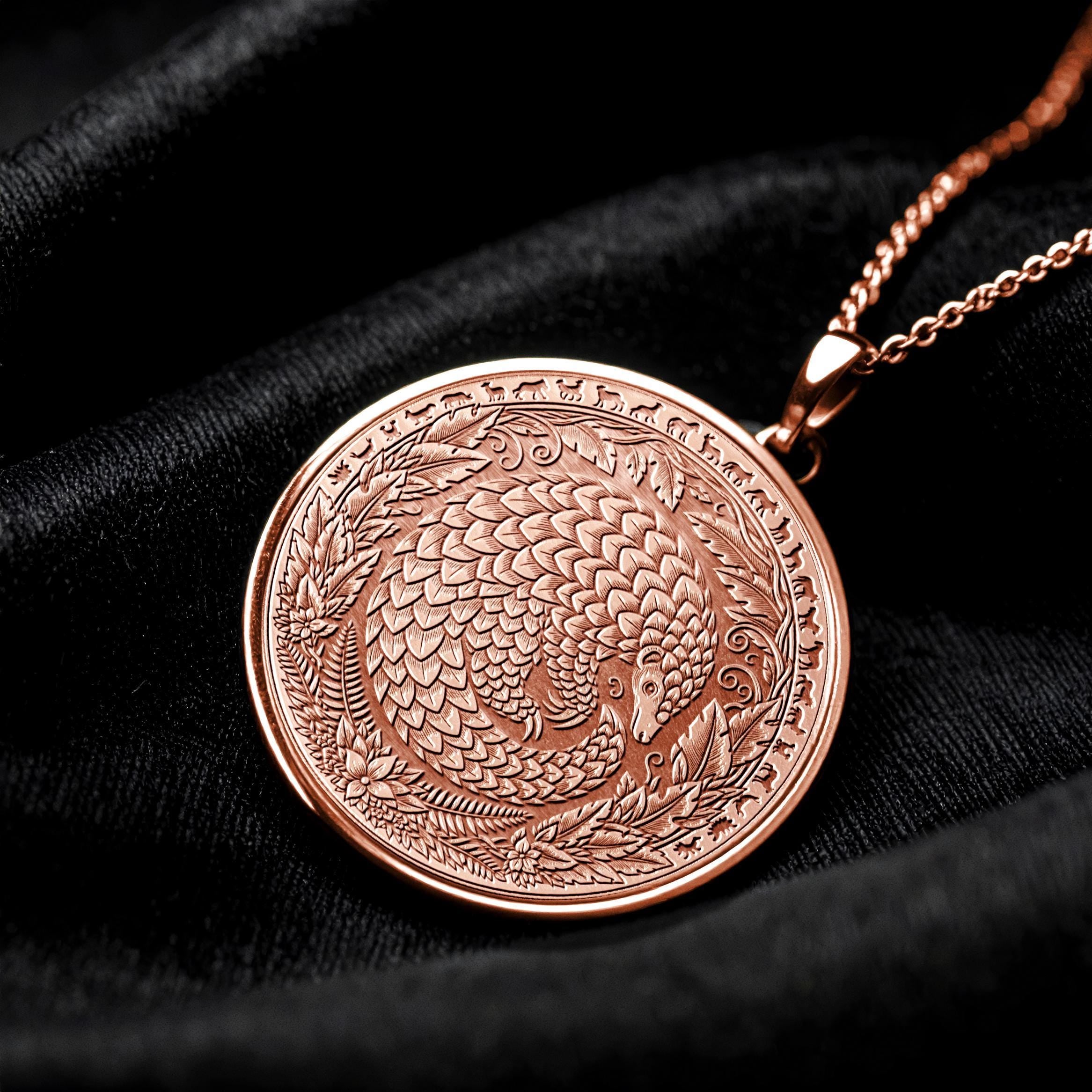 Armadillo Coin Necklace Uruguay Wildlife Jewelry -200