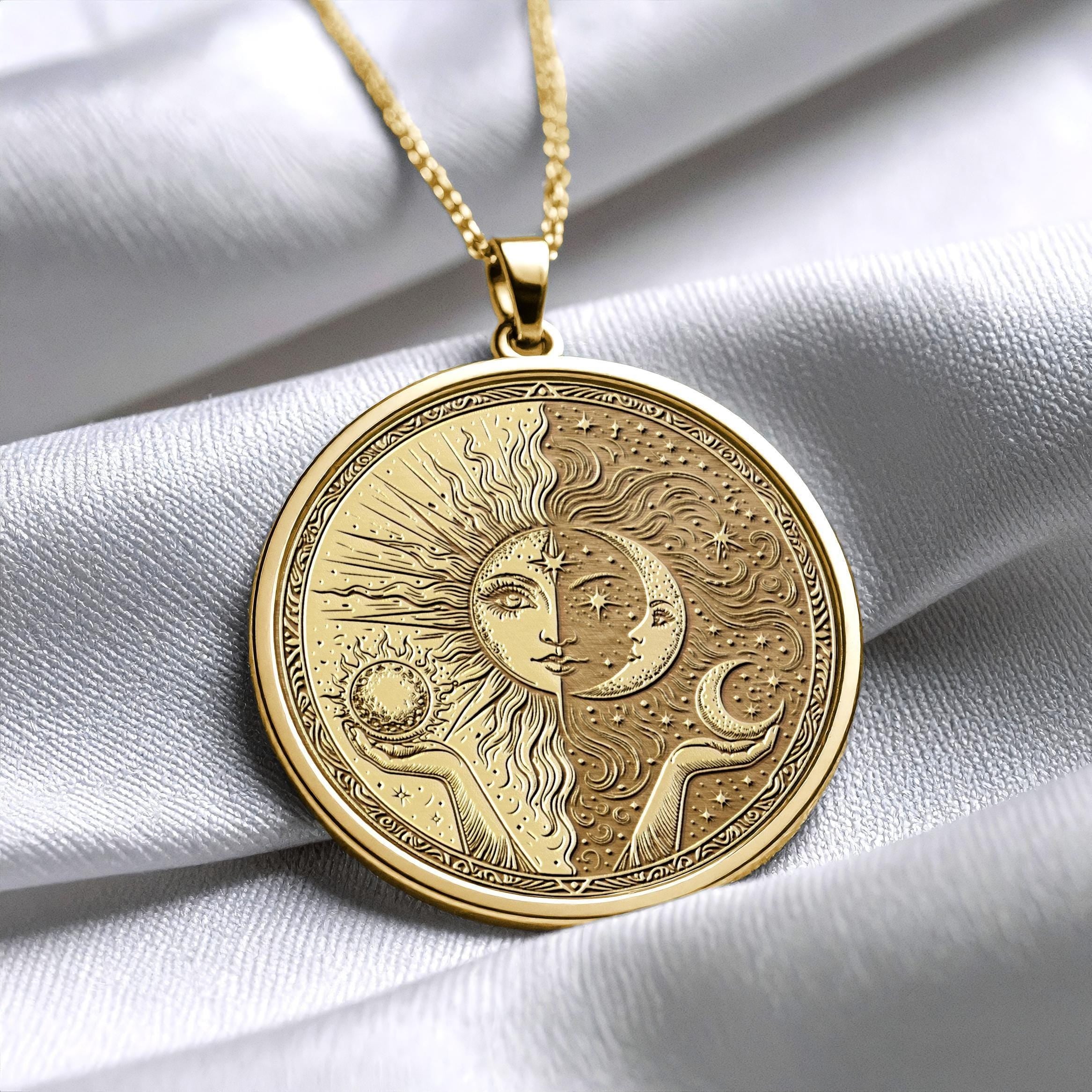 Celestial Sun Moon Energy Pendant -547
