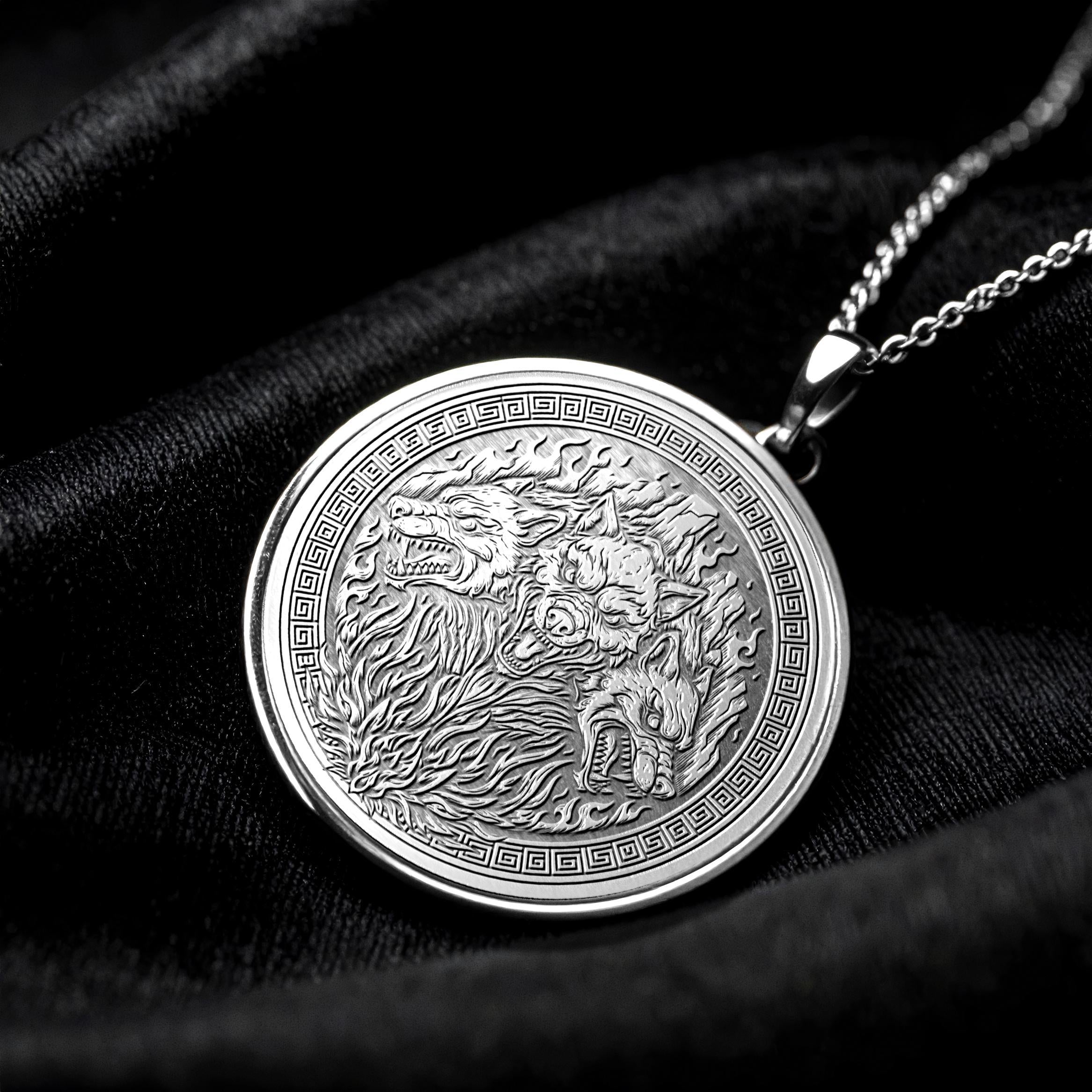 Cerberus Pendant Underworld Hound Mythology Necklace-53