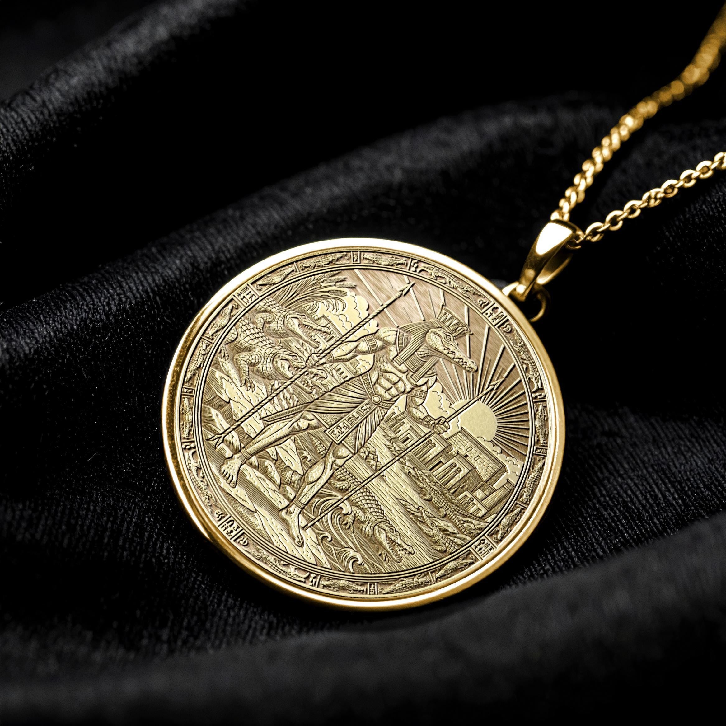 Ancient Egyptian Sobek Necklace, Strength and Protection Pendant  , Guardian of Nile-33