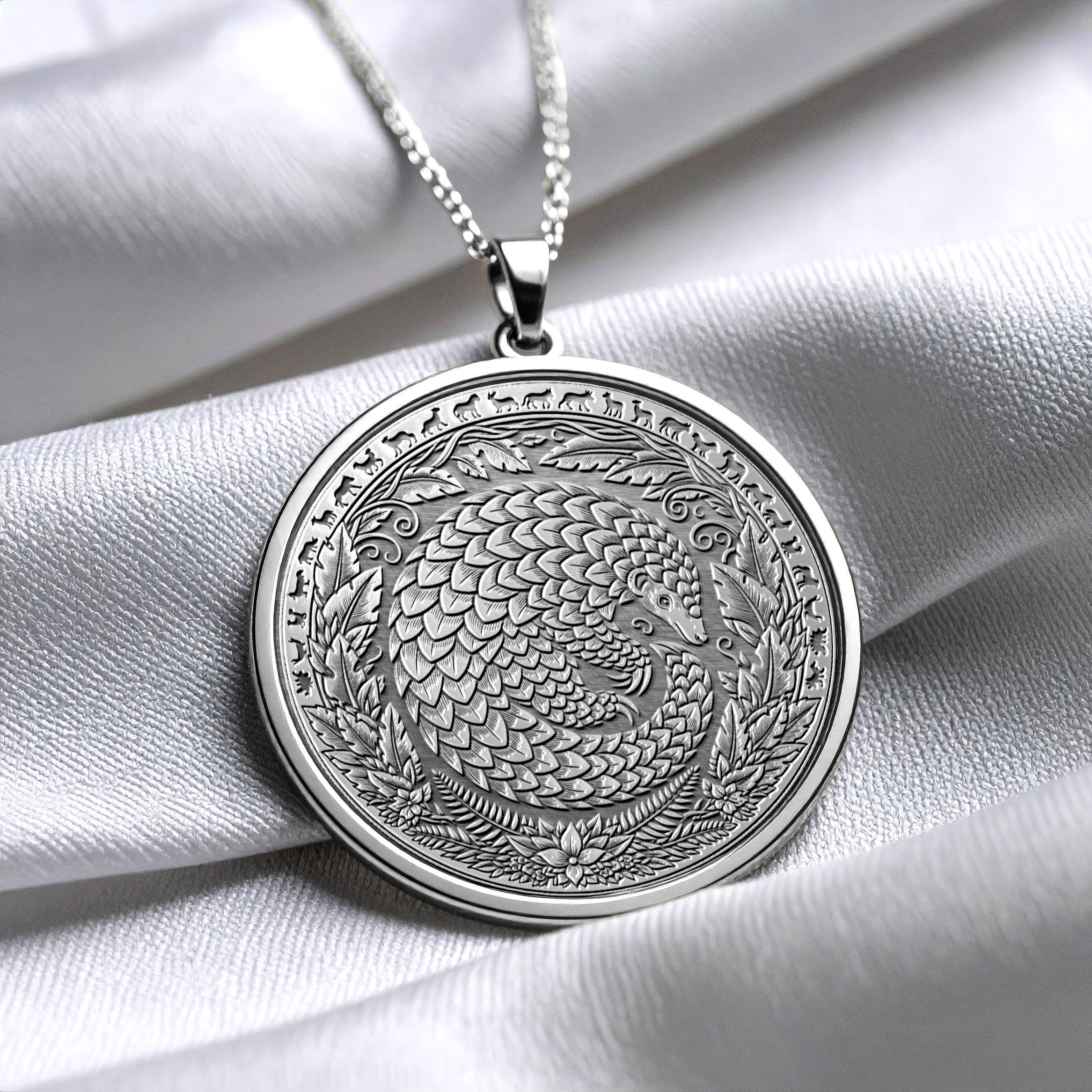 Armadillo Coin Necklace Uruguay Wildlife Jewelry -200
