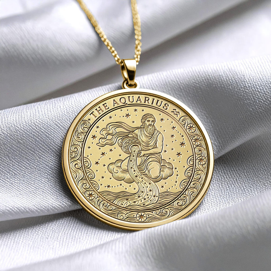 Aquarius Zodiac Pendant Necklace – Meaningful Astrology Jewelry -1
