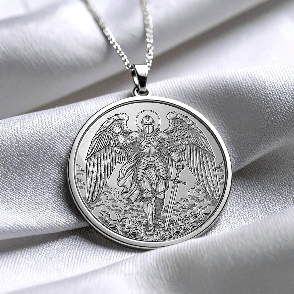 14K Archangel Michael Pendant – Divine Protection Necklace -89